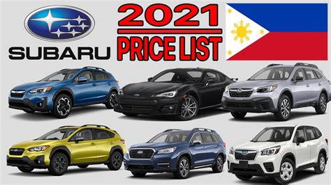 Subaru Philippines Vehicle Price List .